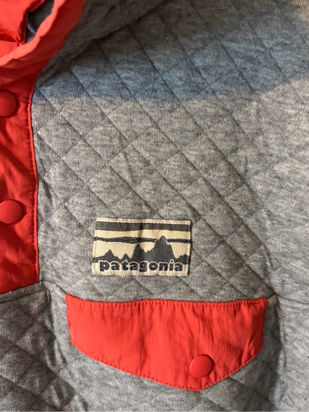 Patagonia Quilted Snap Pullover sweatshirt fleece top Light Gray women’s large - Picture 4 of 13